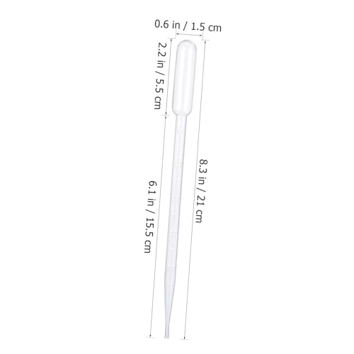 ULTECHNOVO 100pcs Disposable Plastic Droppers Graduated Pipettes for Precise Liquid Transfer for Aquarium Feeding Lab and Boys and Girls