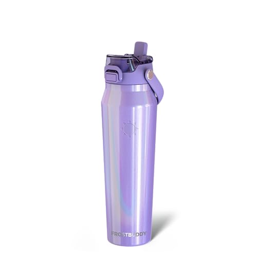 Frost Buddy 32oz Insulated Water Bottle - Straw & Chug Lid - Leak-Proof - color: Amethyst, size: 32 Ounces