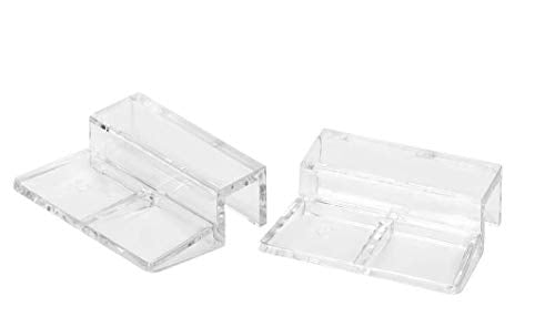Hffheer 20Pcs Aquarium Glass Cover Clip Acrylic Universal Lid Clips for Rimless Aquariums Clear Color Acrylic Aquarium Glass Cover Holder(10mm)