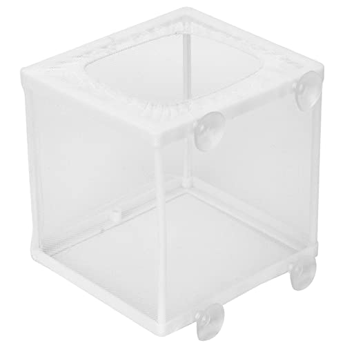 Aquarium Breeder Box with Suction Cups | Detachable Fish Hatchery & Isolation Enclosure | Multi - Functional Incubator for Fry/Unwell Fish/Shrimp | Secure Plastic & Mesh Design - size: S(7.8x6.5x2.6cm/3.1x2.6x1in)