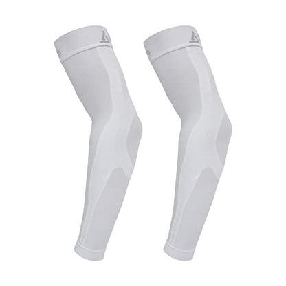 B-Driven Sports Medical Compression Arm Sleeves 20-30 mmHg Athletic Pair - color: White, size: X-Large