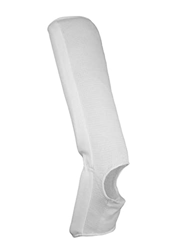 Ultimate - Cloth Shin Instep Guard for Karate TKD MMA Kickboxing Combat Training - color: White, size: Children S