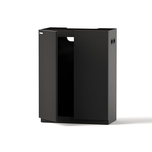 Aquarium Wooden Stand and Cabinet for up to 16 Gal Tank, Fish Reptile Sea Salt WaterTank Stand, Nano Foam Leveling Mat Included, W23.6xD11.8xH31.5 in, Wooden Matte Black Painted(Stand Only)
