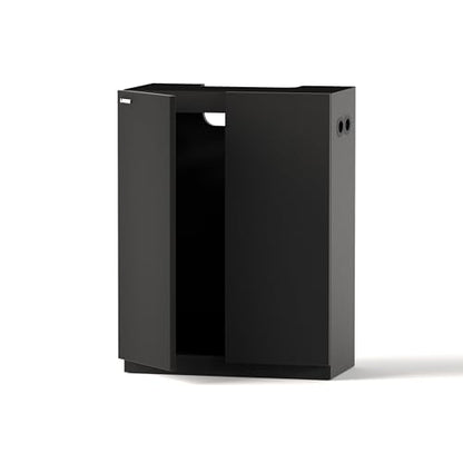Aquarium Wooden Stand and Cabinet for up to 16 Gal Tank, Fish Reptile Sea Salt WaterTank Stand, Nano Foam Leveling Mat Included, W23.6xD11.8xH31.5 in, Wooden Matte Black Painted(Stand Only)
