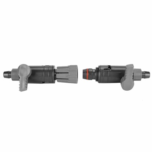 Grey Double Tap Plastic Connector Water Control Valve Filter Systems Aquarium Connector Accessories(12/16mm) - size: 12/16mm