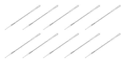 EISCO 10PK Semi-Micro Spatulas, 7.9" - Stainless Steel, Polished - Dual Blade, Rounded End & Tapered End