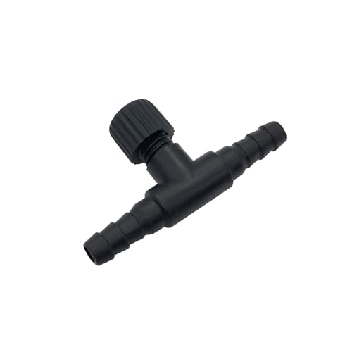 30 Pcs Aquarium Control Valves, 2-Way T Shaped Fish Tank Air Control Valve for 3/16" (4 mm) ID Air Tube(Black)