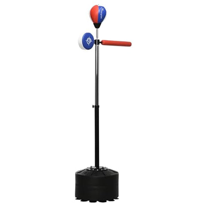 Soozier Free Standing Boxing Bag with Stand, Punching Speed Bag Reaction Bar Challenge with Suction Cups, 64-81in Adjustable Height for Teenagers and Adults - color: Multi