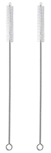 2 Drinking Straw Cleaning Brush Long - Bristle Cleaner for Stainless Steel Drink Straws Heavy Duty Brushes for Washing Glass Silicone Metal Straws Tea Pot Spout Mini Micro Bottle