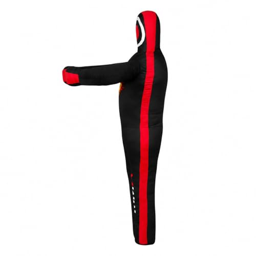 MMA Practice Dummy (Standing Position) for Boxing, Fighting, Throwing, Grappling, Karate, jiu-Jitsu, Wrestling Training - UNFILLED - color: Black/Red Canvas, size: 59" (inches)