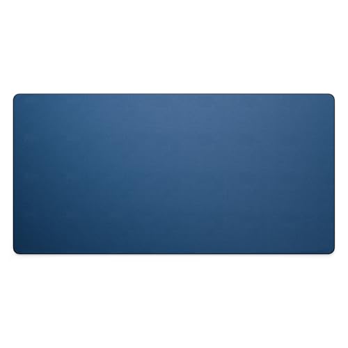 Leather Desk Pad Mat, Non-Slip Desk Blotter Pad - Desk Protector for Office, Home, Laptop, and Desktop - color: Midnight Blue, size: 34" x 17"