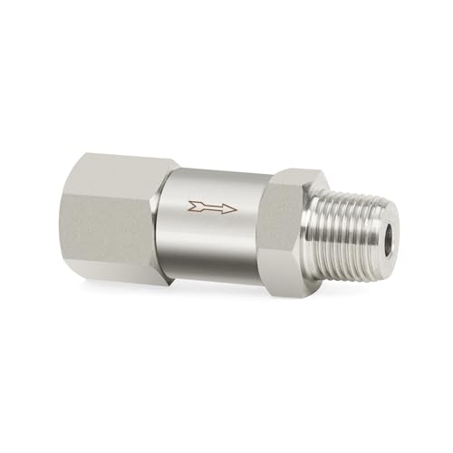 ChillWaves 304 Stainless Steel In-Line Split Check Valve 3/4" NPT Male x 3/4" NPT Female Thread, One-Way Non-return Check Valve for Backflow Prevention(1-PACK)