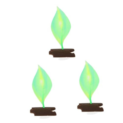 3pcs Fish Tank Silicone Leaf Bed Hammock Cup Aquarium Decoration for Freshwater and Fish Resting