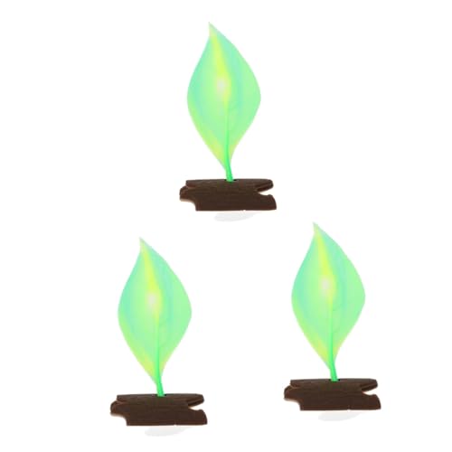 3pcs Fish Tank Silicone Leaf Bed Hammock Cup Aquarium Decoration for Freshwater and Fish Resting
