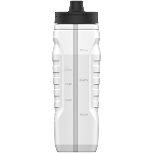 Under Armour Squeeze Water Bottles, 32 oz Water Bottles, Sideline Sports Water Bottle with Quick-Shot Lid, Quick & Easy Hydration, Gym Water Bottles, Squeeze Bottle, 1 32oz Bottle - color: White