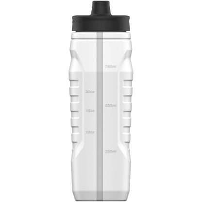 Under Armour Squeeze Water Bottles, 32 oz Water Bottles, Sideline Sports Water Bottle with Quick-Shot Lid, Quick & Easy Hydration, Gym Water Bottles, Squeeze Bottle, 1 32oz Bottle - color: White