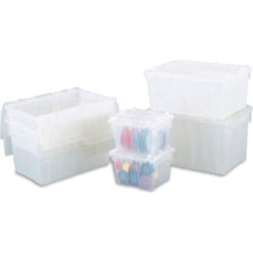 LEWISBins+ ORBIS Flipak Attached Lid Container 15-3/16"" L x 10-7/8"" W x 9-11/16"" H Clear - 1 Each