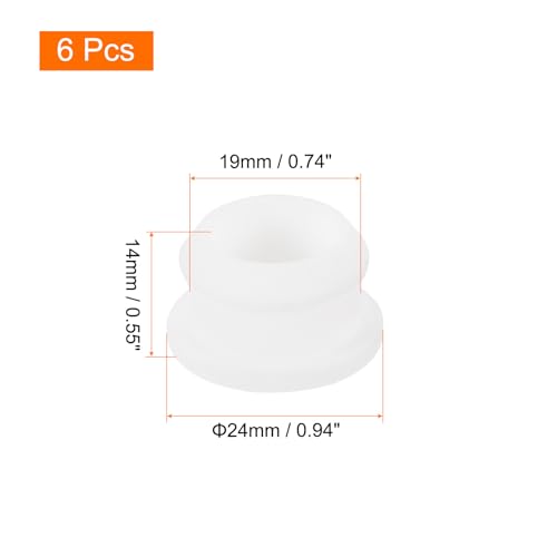 MECCANIXITY Silicone Snap in Locking Hole Plugs,Rubber Panel Seal Cover Flush Type Panel Round for Kitchen Rubber Bulkheads Waterproof Sealing Plugs 19mm/0.7 Inch Diameter White,Pack of 6
