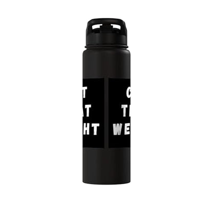 Cut That Weight Combat Sports Tournament Motivation Stainless Steel Insulated Water Bottle - color: Black