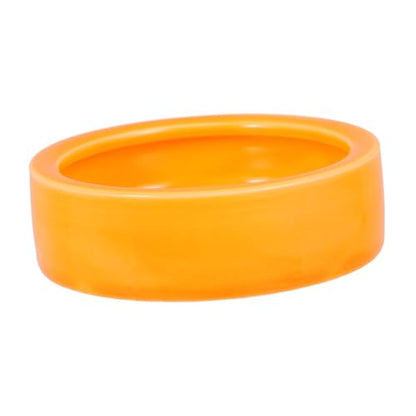 Escape Ceramic PET Feeding Bowl for Reptiles and Small Animals Round Shrimp Food Basin Water Dish Non-Tipping Design for Lizards Crabs and Other Crawlers (Orange)