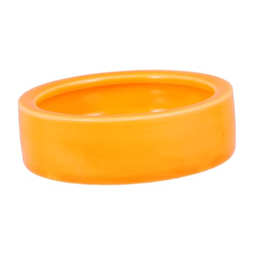 Escape Ceramic PET Feeding Bowl for Reptiles and Small Animals Round Shrimp Food Basin Water Dish Non-Tipping Design for Lizards Crabs and Other Crawlers (Orange)