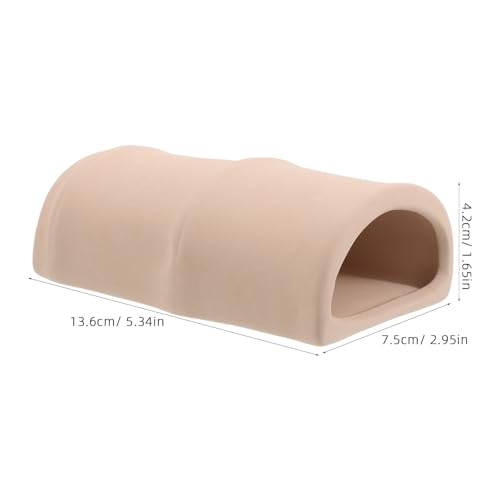 Kisangel 2pcs Aquarium Pleco Cave Decorations, D-Shaped Fish Spawning Shelter, Ceramic Cichlid Breeding Cave, Hideout Tube for Shrimp, Betta, Catfish