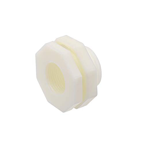 uxcell ABS Bulkhead Tank Fitting Adapter for Rain Bucket Aquariums Water Tanks Ponds G3/4 Female 4Pcs