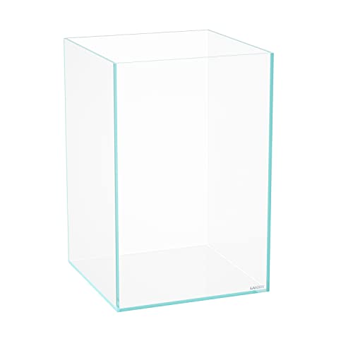 Tall Tank, Rimless Low Iron Tank 10GAL 11.8" L × 11.8" W × 17.7" H (30X30X45) cm Small Aquascape Fish Tank, Vertical Aquascape Tank, Black Leveling Mat Included