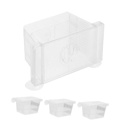 Mikikit 4pcs Floating Fish Fry Incubator Breeding Box for Aquarium Nursery Dual Layer Isolation Case for Betta Fish Eggs Compact Design for Efficient Hatching