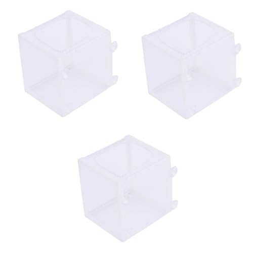 FOMIYES 3pcs Fish Net for Fish Tank Aquarium Breeding Box Net Box with Plastic Frame Suction Cups