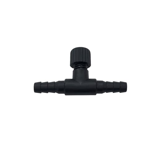 30 Pcs Aquarium Control Valves, 2-Way T Shaped Fish Tank Air Control Valve for 3/16" (4 mm) ID Air Tube(Black)