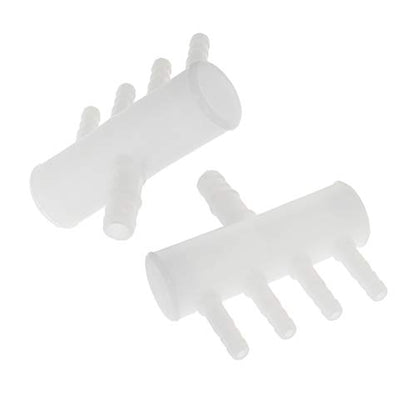 MroMax 8mm/0.31" to 4mm/0.16" Aquarium Air Line Tubing Splitter Connector Fish Tank Plastic Air Flow Divider Oxygen Splitter Lever Valve, 4 Way 5Pcs - size: 5pcs 4 Way