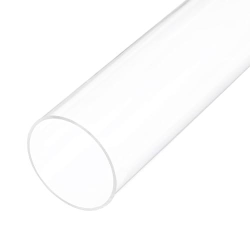 18" Clear Plastic Rigid Pipe 47mm ID x 50mm OD (1 7/8" ID x 2" OD) Acrylic Round Tubing, [for Plumbing, Hydraulics, Aquarium] - size: 1 7/8" x 2"