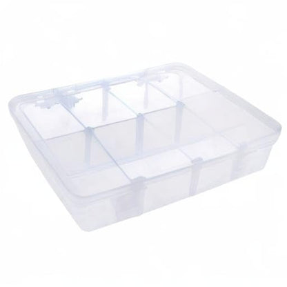 Xiaoyztan Clear Plastic Organizer, 12 Grids with Adjustable Dividers, Jewelry Box Bead Storage Container for Small Parts, Fishing Tackle, DIY Crafts, and Earrings - size: 8.8x6.6x2.3 in