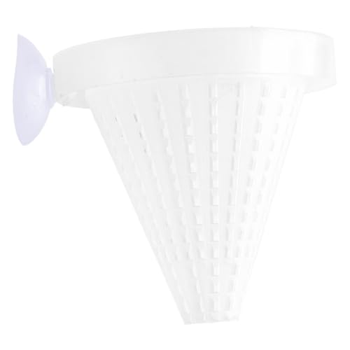 Alvivi Fish Food Trap Feeder - Anti-Spill Floating Ring for Small Fish, Suction Cup Holds Position in Aquarium White One Size