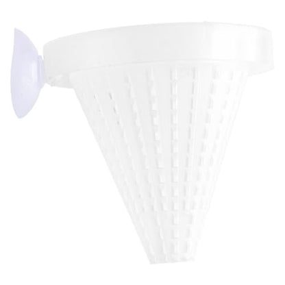 Alvivi Fish Food Trap Feeder - Anti-Spill Floating Ring for Small Fish, Suction Cup Holds Position in Aquarium White One Size