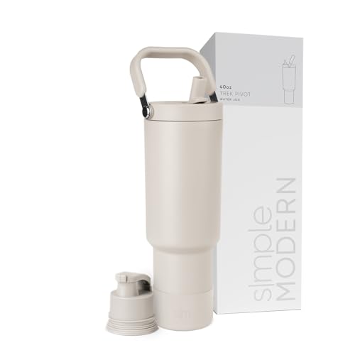 Simple Modern Tumbler with Handle, Water Jug | 40oz | Beige - color: -Almond Birch, size: 40 Ounces