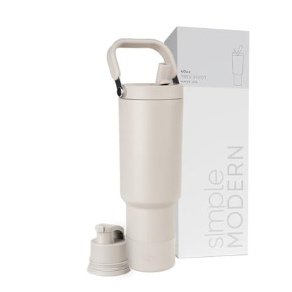 Simple Modern Tumbler with Handle, Water Jug | 40oz | Beige - color: -Almond Birch, size: 40 Ounces