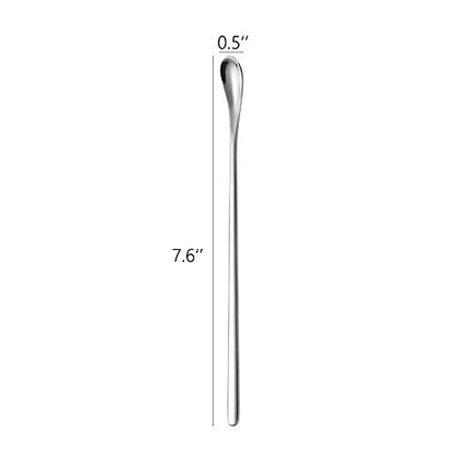 Delove Stainless Steel Coffee Stirring Spoon Beverage Cocktail Stirrers Stir Cocktail Drink Mixing Swizzle Stick- Tiny Salt Condiment Spoon - Reusable - Set of 4 (7.6-Inch) - size: 7.6-Inch