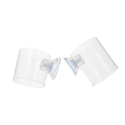 Pokinge 2Pcs Aquarium Fish Food Feeder Tube, Transparent Acrylic Feeding Ring with Strong Suction Cup, Adjustable Height Fish Tank Station Floating Food Tray Feeder