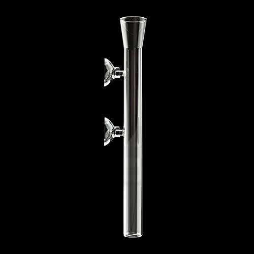 200mm Glass Aquarium Shrimp Feeding Tube Aquarium Clear Fish Food Feeder Tube for Fish Tank with 2pcs Suction Cups - size: 200mm