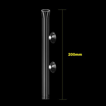 200mm Glass Aquarium Shrimp Feeding Tube Aquarium Clear Fish Food Feeder Tube for Fish Tank with 2pcs Suction Cups - size: 200mm