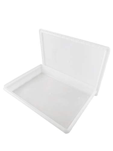 Fish Tubs/Food Storage Bins 10lb 11.5x15.5x2", Pack of 10 Shallow Containers with Lids, White