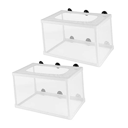 Kisangel 2Pcs Fish Net Hatchery Incubator with Suction Cups Durable Mesh Breeder Box for Aquarium Fish Tank Increases Survival Rate by Separating Aggressive and Weak Fish