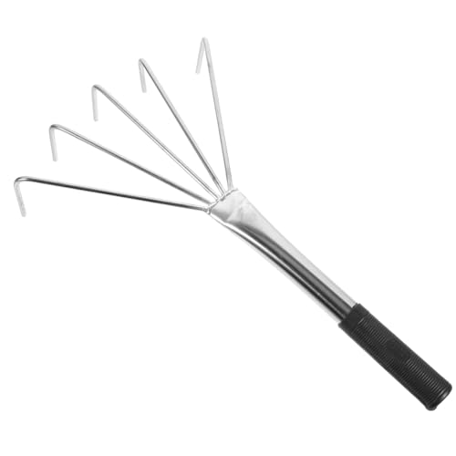Toddmomy Tile Leveling Tool for Home Use 5-Prong Ash Rake Metal Head Versatile Brick Leveling Gadget for Efficient Tile Installation and Sand Flatting
