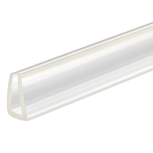 uxcell U Channel Edge Trim, 11.5ft Length Rubber Guard Seal Strip Edge Protector Fit for 4-5mm Edge, (9/16" W x 5/16" H) Clear - size: 9/16"x 5/16"x 11.5ft