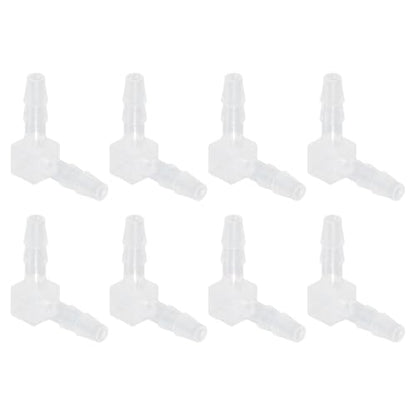 uxcell 1/8" Hose Barb Fitting, 8 Pcs Equal Barbed 90 Degree Elbow L Shaped 2 Way Plastic Splicer Joint Mender Adapter Union Fitting for Air Line Tubing Pipe Household Fuel Gas Liquid - size: 1/8 Inch