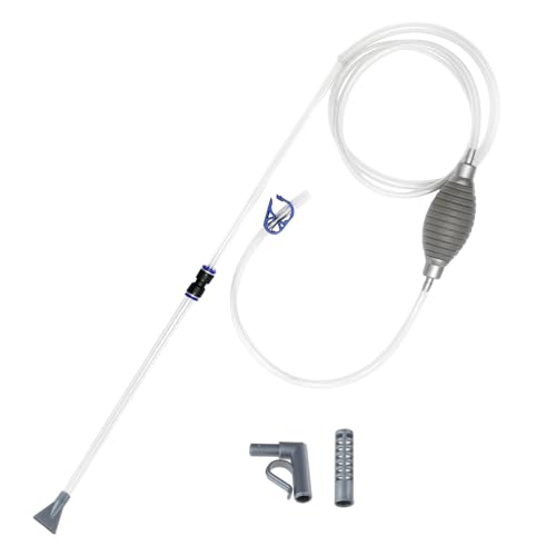 Aquarium Siphon Water Changer Kit, Manual Pump Starter Gravel Washer with Control, Fish Tank Maintenance Tool for Betta and Small Tanks