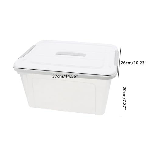 Plastic Bin with Lid, 1PCS Transparent Storage Box Office Container with Lids Platic Hangers Office Storage Bins Clothes Hangers Wardrobe Sundries Organizer