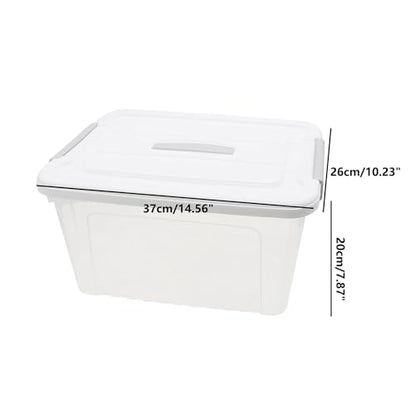 Plastic Bin with Lid, 1PCS Transparent Storage Box Office Container with Lids Platic Hangers Office Storage Bins Clothes Hangers Wardrobe Sundries Organizer